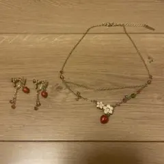 【お値下げ】アナスイ　花といちご　ネックレス　イヤリング