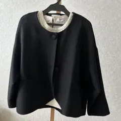 リンネル　tsukuru & Lim. ノーカラー ブラックジャケット