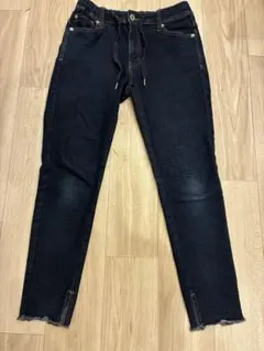 CIAOPANIC TYPYダークブルーデニム スリムフィット フリンジ裾S