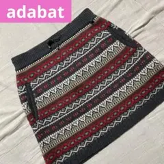 ●アダバッド●ニットスカート グレー 36 ノルディック セーター ゴルフ