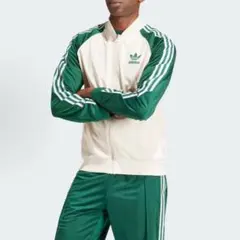 新品L Adidasトラックジャケット SST WHT/GRN IS1403