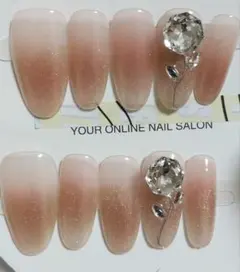 A9グラデーションネイルチップ ストーン付きSサイズ10個セット