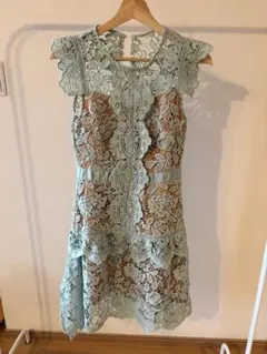 【美品】ライトブルーレース　ミニドレス