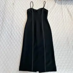 【新品・タグ付き】ZARA ブラック キャミワンピース スリット 黒 ステッチ