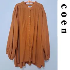 coen 麻混ブラウス