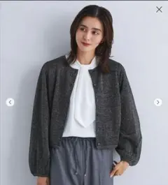 UNITED ARROWS シアーラメ ニット カーディガン