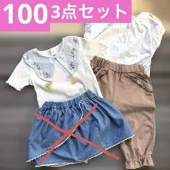 100サイズ　半袖トップス2点＋スカート1点＋ハーフパンツ1点