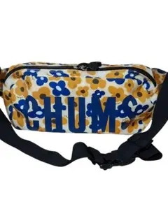 美品☆CHUMS 花柄ボディバッグ　黄色　ロゴ