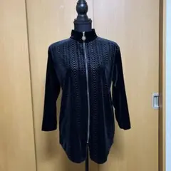 ブラックベルベットチュニック レトロ長袖