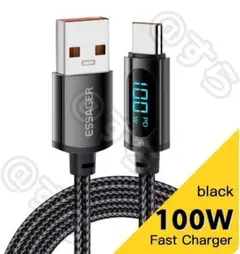 充電ケーブル USB-C & USB-A 消費電力スクリーン機能付き 100W