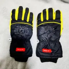 WinLife キッズ　防寒スキーグローブ 18cm 黒/黄色
