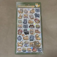 和柄　緑•柴犬　ボンボンドロップシール