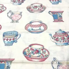 JOAN KESSLER ティーカッププリント生地