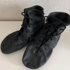 チャコット　ブラック　レザー　ジャズシューズ W24