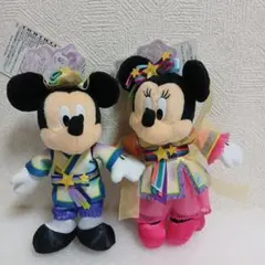 ディズニー 　ミッキー　ミニー　ぬいぐるみバッジ　七夕