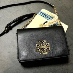 トリーバーチ　ショルダーバッグ　チェーン　黒　レザー　ゴールド　綺麗