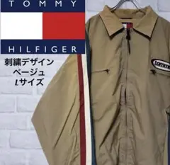 【希少】90s トミーヒルフィガー 刺繍 ワークジャケット ベージュ L