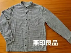 無印良品　フランネル　スタンドカラーシャツ　xs