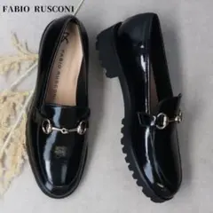 ファビオルスコーニ EVAタンクソールビットローファー ブラックエナメル