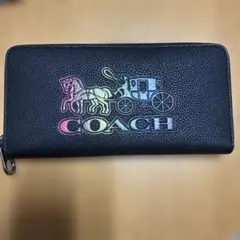 美品激安！COACH 馬車と馬のロゴ 長財布 黒