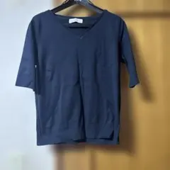 ネイビー Vネック 半袖ニットユナイテッドアローズコットン100
