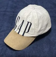 00s OLD GAP キャップ ホワイト×ベージュスエードのサムネイル