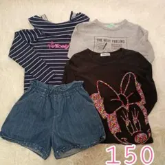 【150 女の子 まとめ売り】4点セット　長袖　ショートパンツ　トレーナー