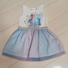 H&M　エルサ　ワンピース　ノースリーブ　アナ雪　100　90