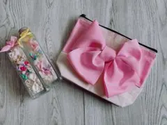 ビッグリボンのおむつポーチ♡リボンカラー選べます♡オーダー承ります♡