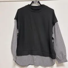HK WORKS LONDON Mサイズ 長袖シャツ ブラック/チェック