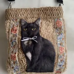 コヤンイサムチョン　黒猫ちゃん　ショルダーバック　ボア