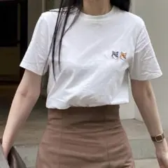 MAISON KITSUNE ダブルフォックス　ユニセックス Tシャツ　ホワイト