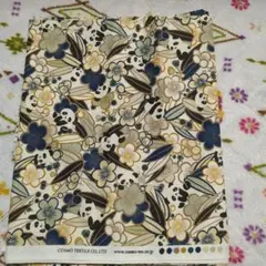 COSMO パンダと花の綿プリント生地 約110cm x 100cm