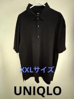 ユニクロ エアリズムコットンフルオープンポロシャツ 【XXLサイズ 】ブラック