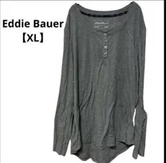 値下げ歓迎✨Eddie Bauer 【XL】グレー 長袖カットソー Uネック