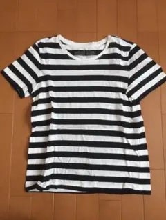 無印良品 MUJI 白黒ボーダー Tシャツ Lサイズ