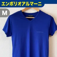エンポリオアルマーニ VネックTシャツ M 青 ブルー ビスコース混のサムネイル