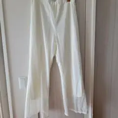 アイボリー レース ワイドパンツ