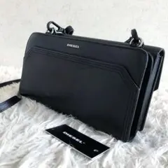 【極美品 本革 3way】ディーゼル　ウォレットショルダーバッグ　長財布　黒