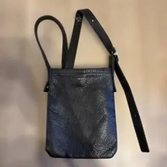 Hender Scheme ブラック レザー ショルダーバッグ