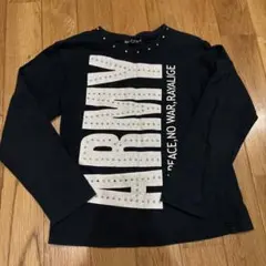 【ROSE R.R.V】 黒　ロングTシャツ　ギャル　120
