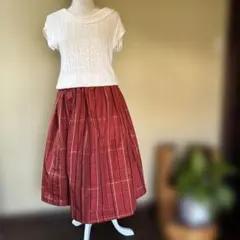 KUMIKYOKU 組曲 半袖ブラウス & ロングギャザースカート 上下セット 