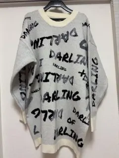 【美品】Darich ロゴ柄ニット 長袖ワンピース