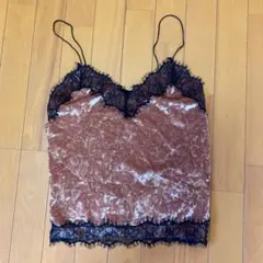 Bershka ベロアキャミソール　ピンクのサムネイル