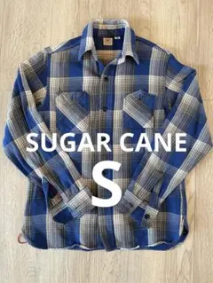 シュガーケーン ネルシャツ SUGAR CANE S ヘビーネル ブルーチェック