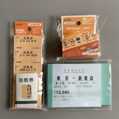 鉄道グッズ　切符 モチーフ　メモ帳　マスキングテープ　新幹線　JR東日本