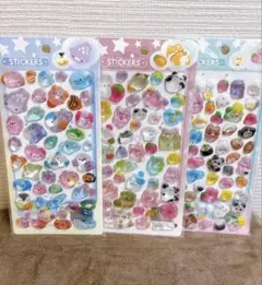 3でセット　海シリーズ　動物　シール　硬い　3D