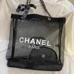 CHANEL ノベルティ メッシュショルダーバッグ 大容量