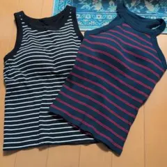 UNIQLO　ストライプタンクトップ白黒のみ