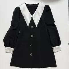 N.FRAME ハート釦ビッグカラーワンピース　S 美品